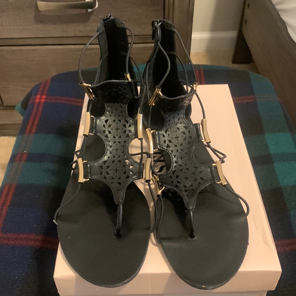 Black gladiator sandals
